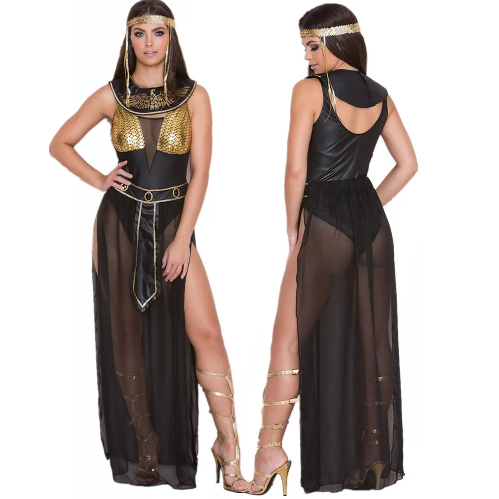 

Sexy Lady Cleopatra costume Ancient Greek Egyptian Queen Cosplay Carnival Halloween Fancy Party Dress