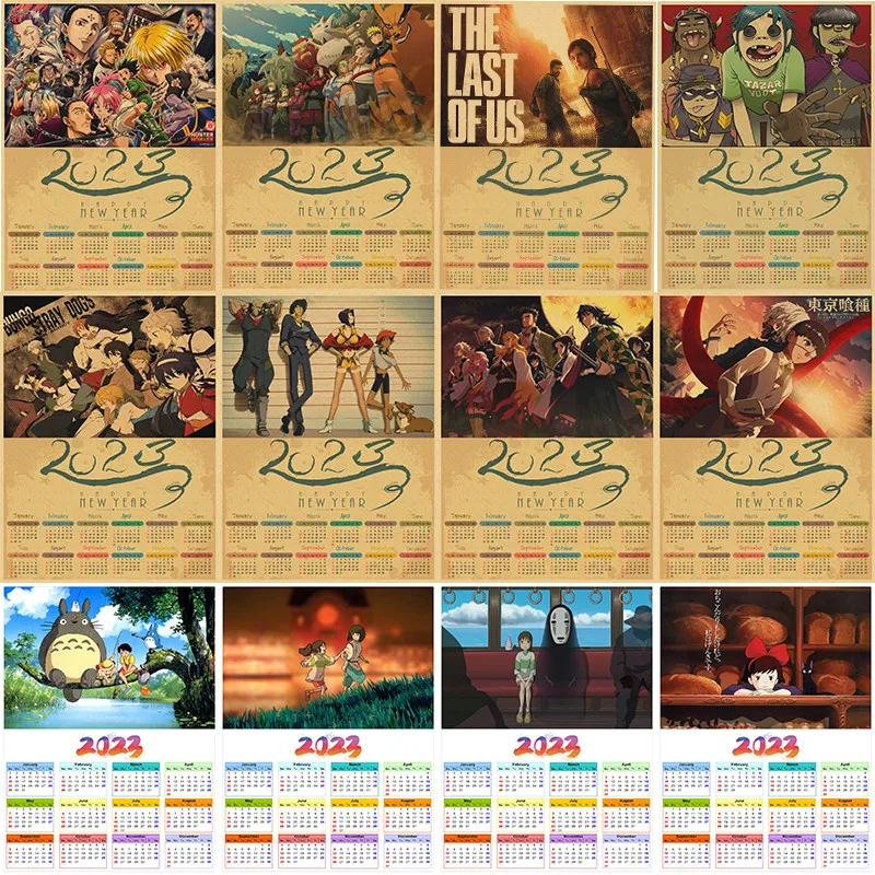 2023 календарь анимационная игра белая фотобумага коричневая крафт-бумага бар