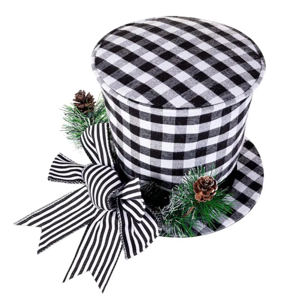 

Christmas Tree Topper Decoration Retractable Top Hat Christmas Treetop Star Decorations With Bow-knot Ribbon For Home Decor