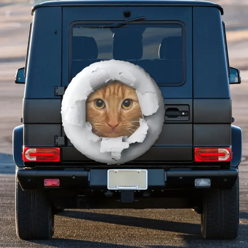 Забавный чехол для запасного колеса Tabby Cat подходит Jeep Honda Kitten SUV RV 4WD защитные