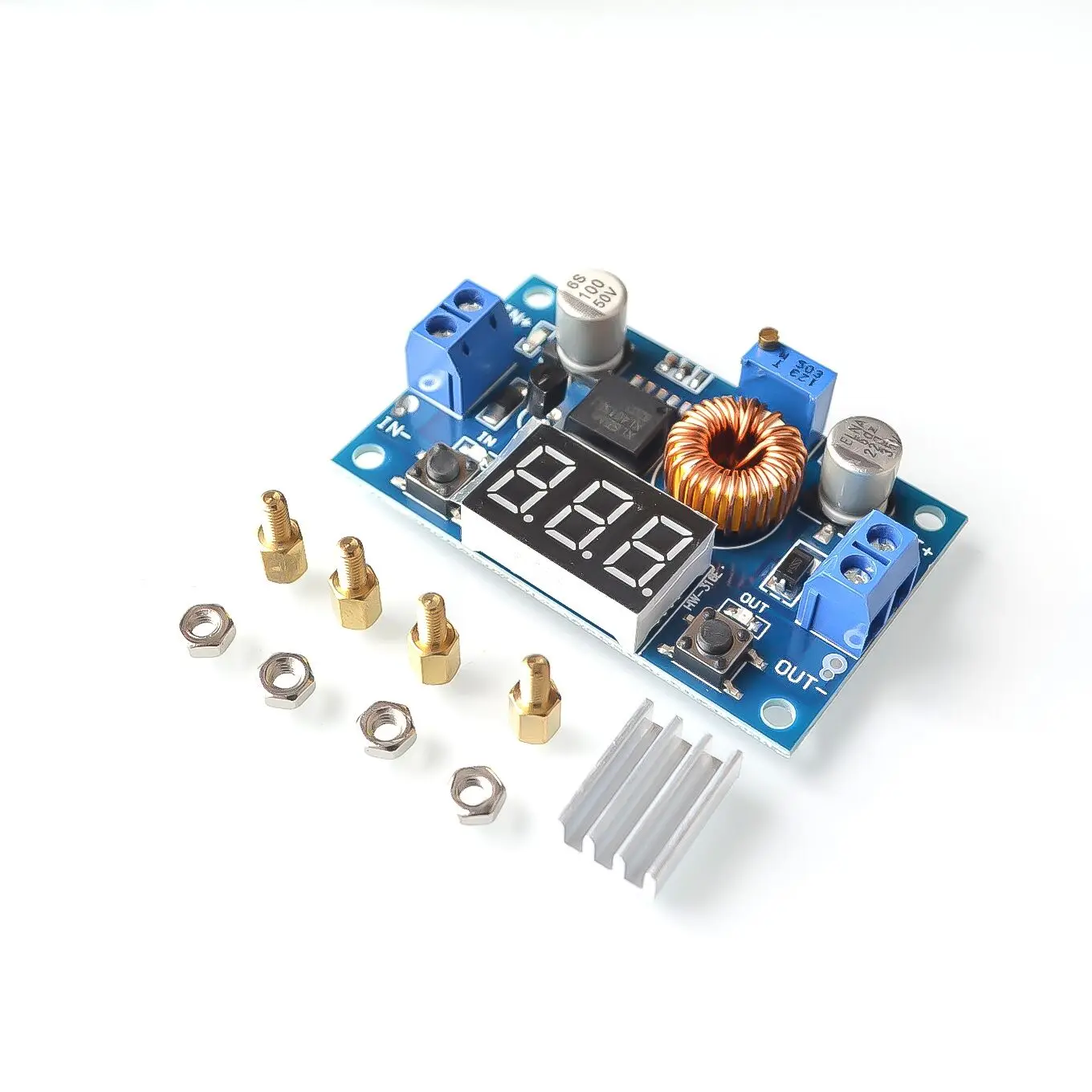 

5A 75W XL4015 DC-DC Converter Adjustable Step-Down Module 4.0-38V to 1.25V-36V DIY Adjustable Power Supply