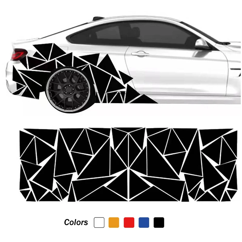 

Triangles Camouflage Glossy Film Stickers Car Vehicle Body Side Graphc Decals Sticker Decor Styling Make Up Accessories