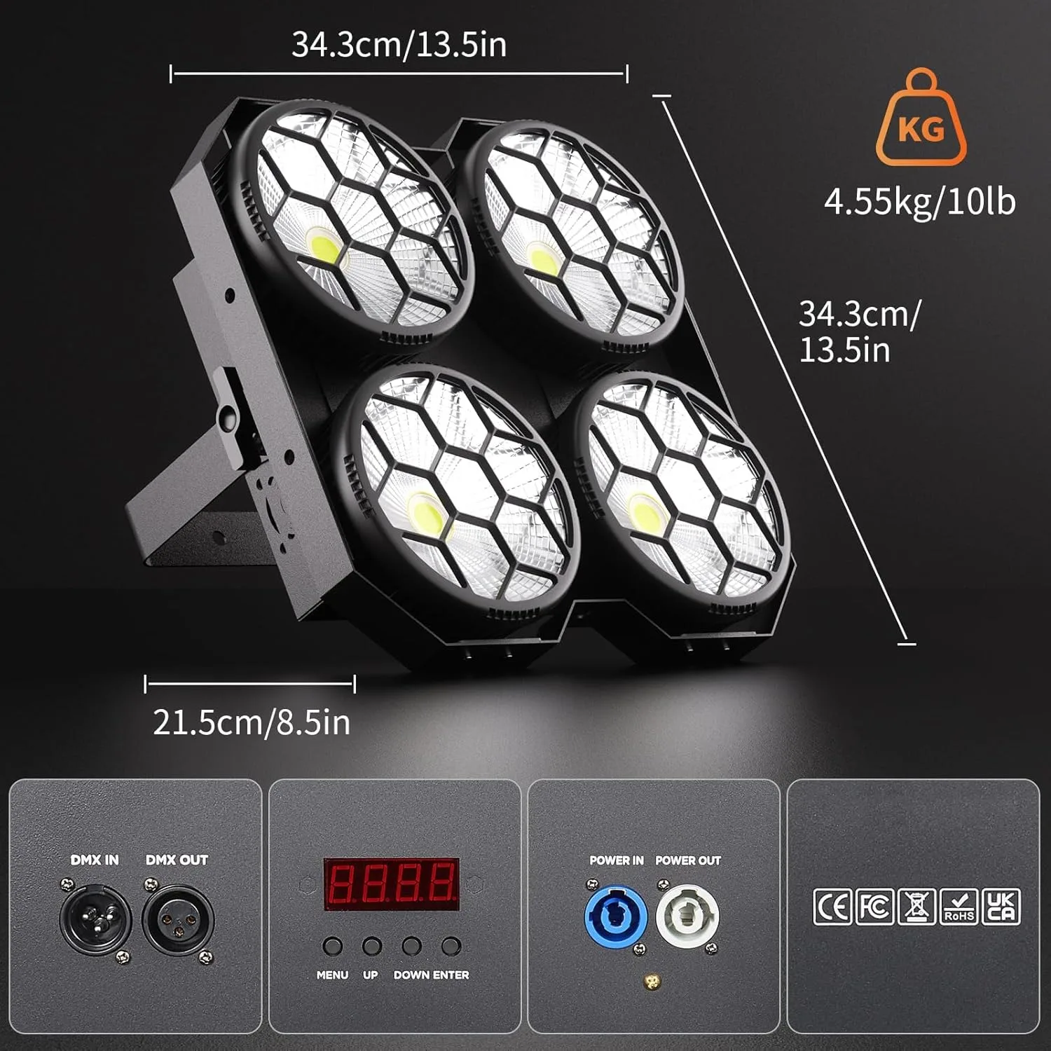 Фото Сценический светильник 4 Eyes COB LED 400W Bi-Color Audience Blinder DMX512, профессиональное сценическое освещение для концертов, DJ-вечеринок, свадеб и шоу №4