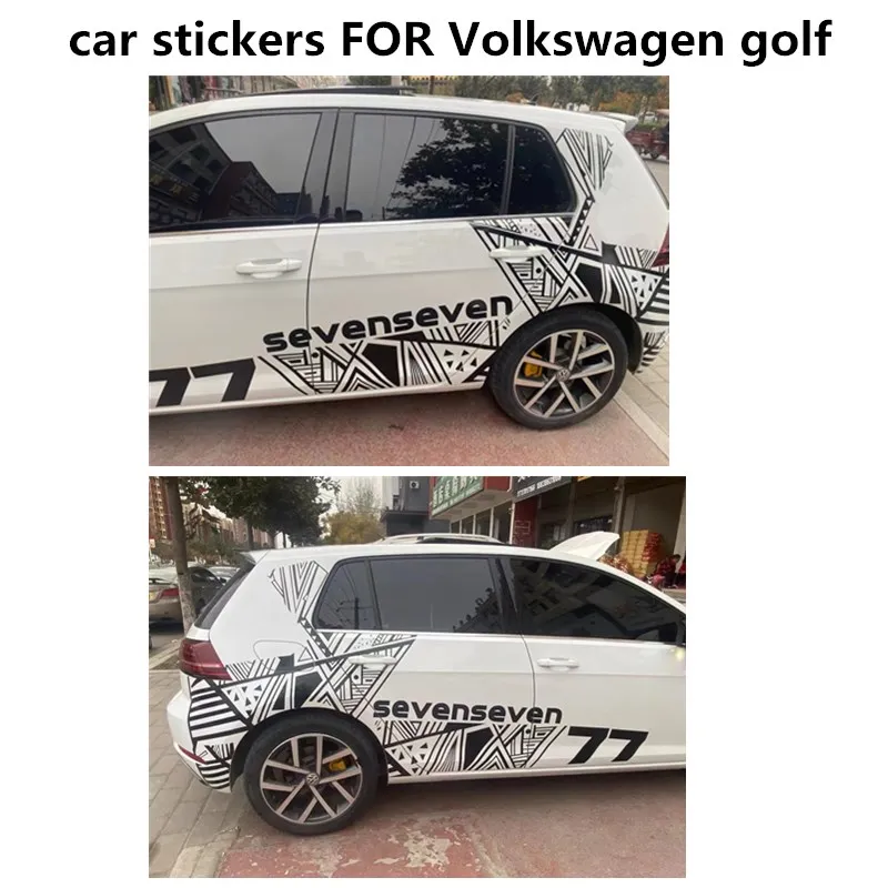

2pcs new custom car stickers car decals FOR Volkswagen VW golf 6 golf 7 golf 8 polo body decoration sports car film