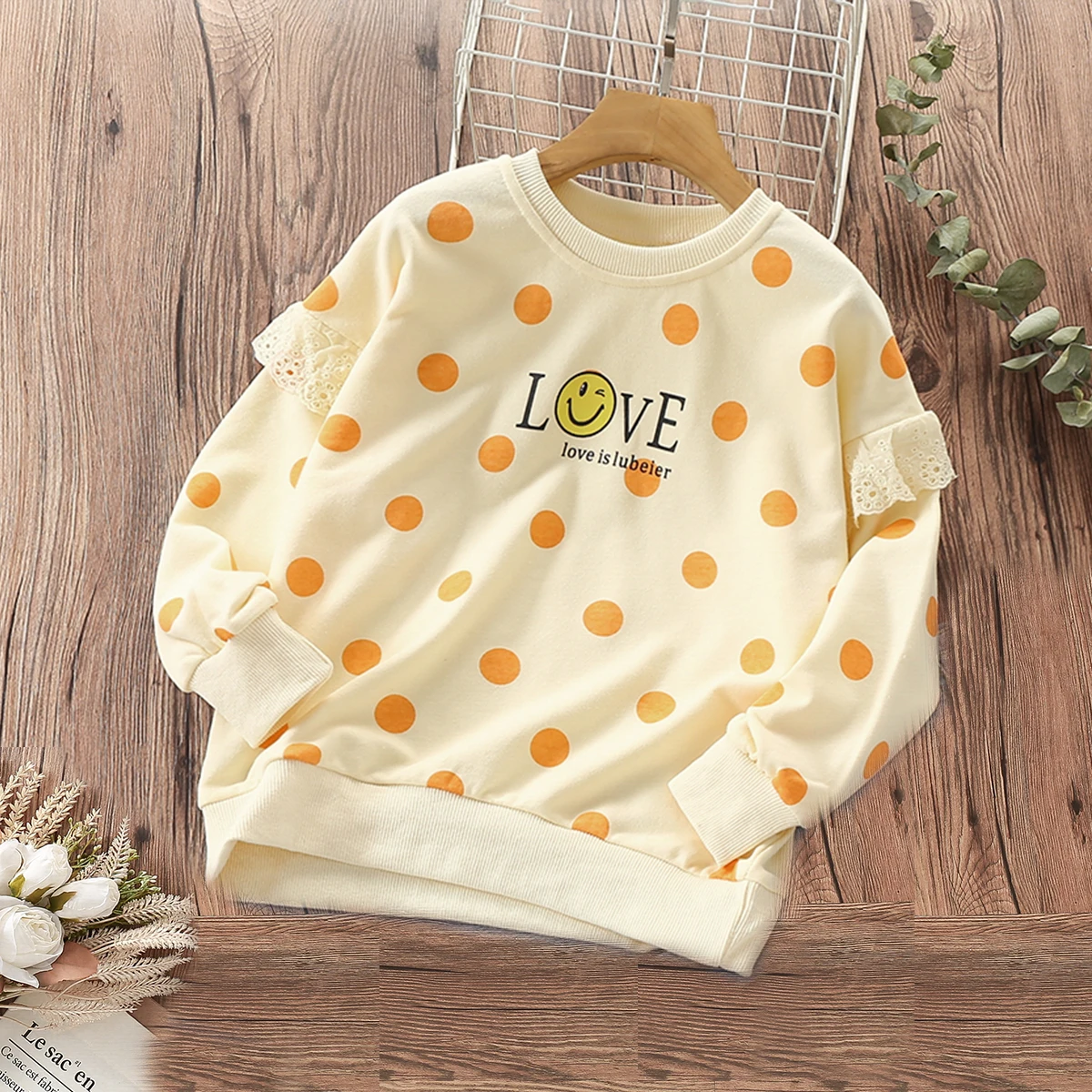 

Sweatshirts for Girl Tops Teenagers Shirts Long Sleeve Polka Dot Kids Clothes Spring Autumn Children Clothing 4 6 8 9 10 12 14 Y