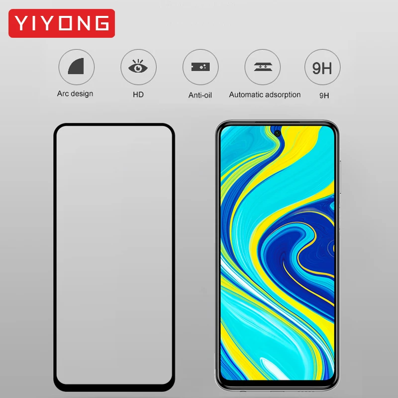 YIYONG 9D полное Защитное стекло для Xiaomi Redmi Note 9s 9 Pro Max Защитная пленка экрана из