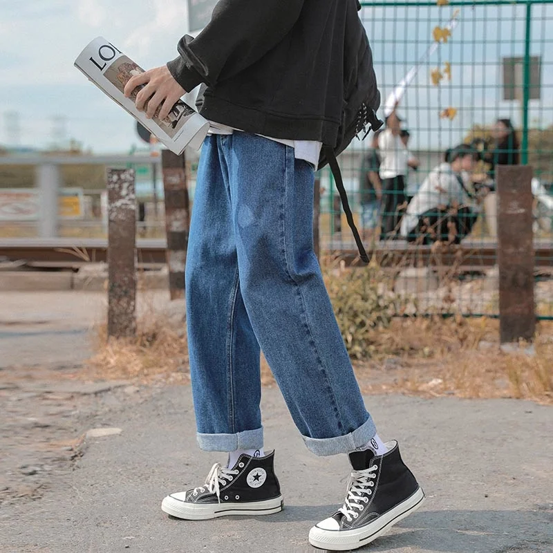 4-color Summer Jeans Men Fashion Retro Casual Straight Jeans Men Streetwear Hip-hop Loose Denim Pants Mens Trousers M-2XL