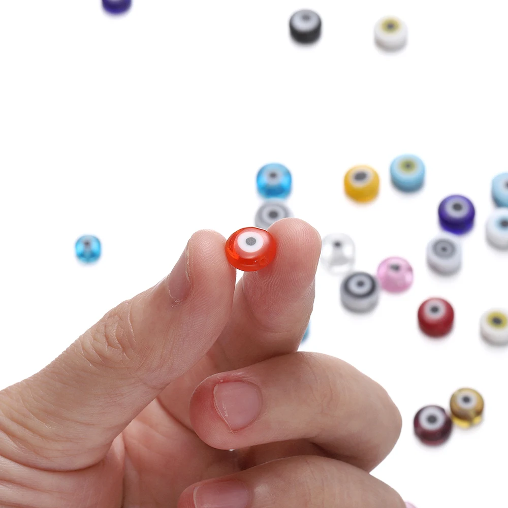 20/30 шт./лот 6/8 мм плоские круглые формы сглаза Стеклянные разделители свободные