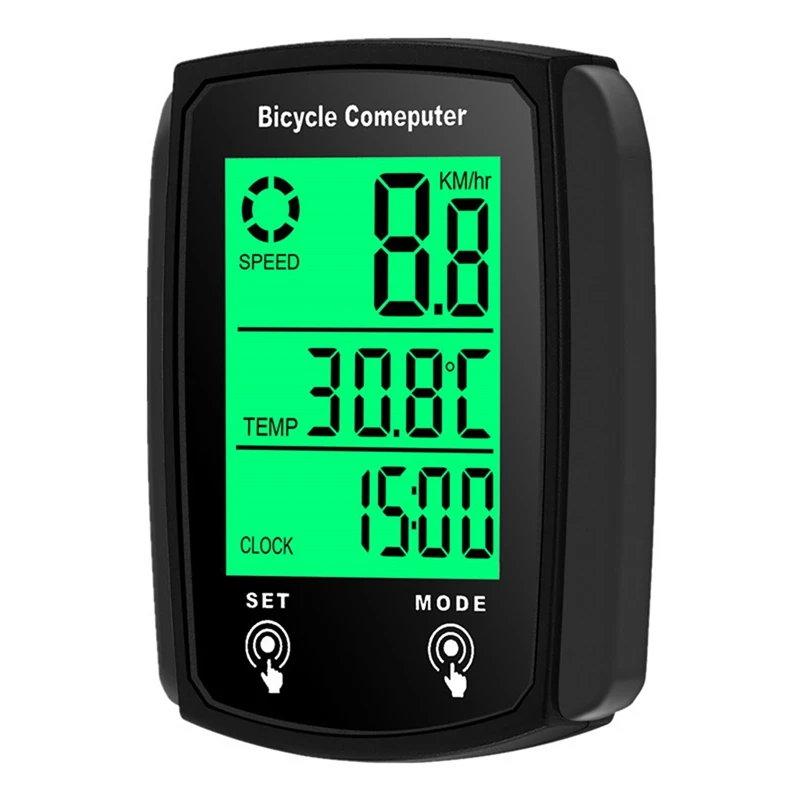 Велоспорт Черный горный велосипед Сенсорный проводной водостойкий спидометр с