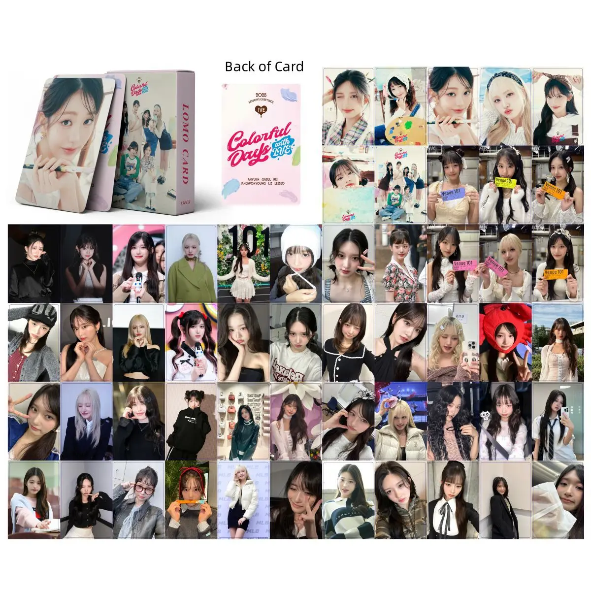 55 шт./кор. фотокарта KPOP WonYoung поздравительная открытка на 2025 сезона ЛОМО-карта LIZ