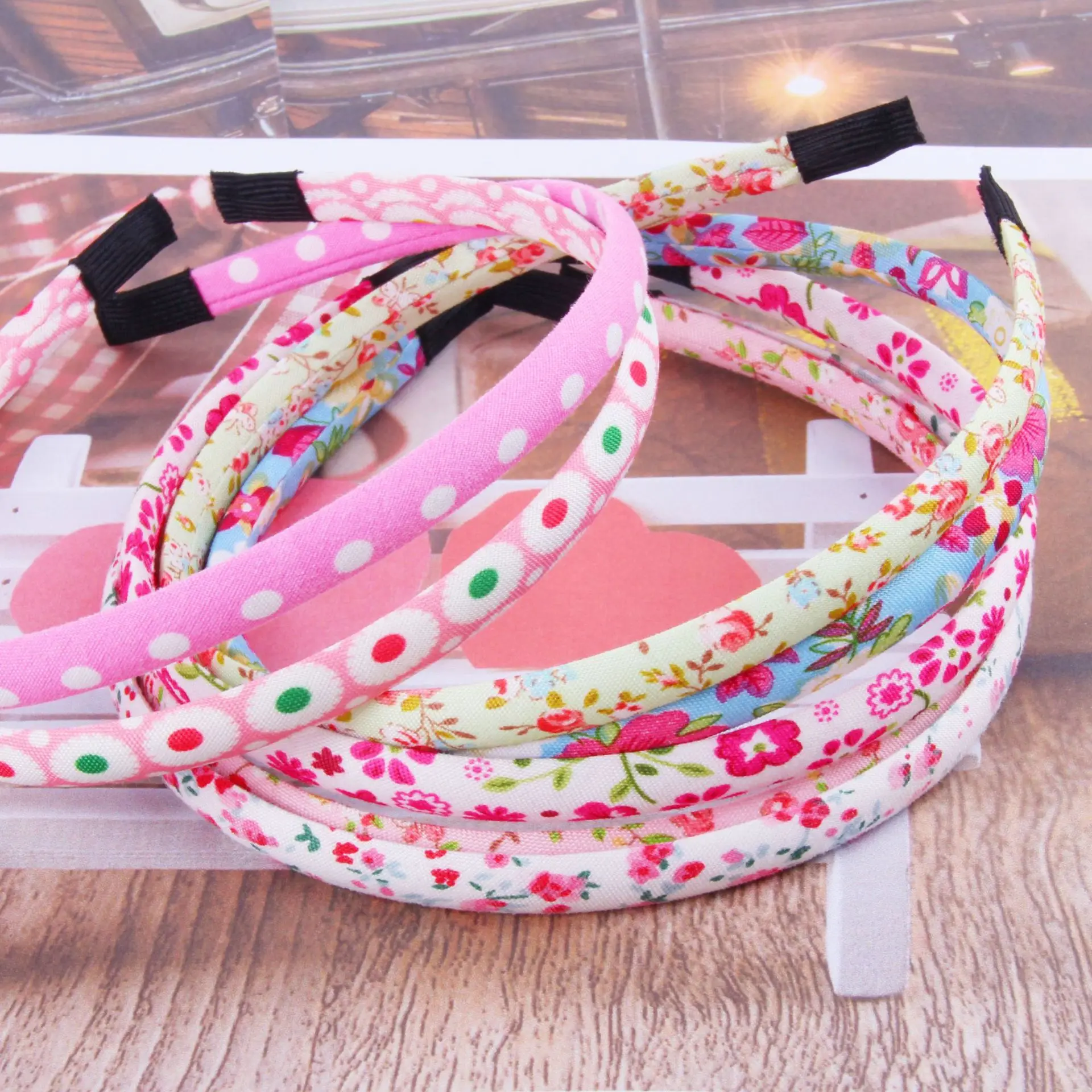 

5pcs korean Japanese Style Floral Plaid Hairband Women Girl Hair Accessories Headpieces Cloth Headbands boho Headwear