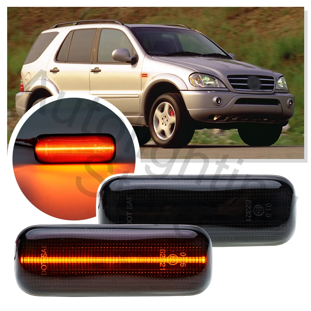 

2 шт. светодиодный боковой габаритный фонарь на крыло для Mercedes Benz W163 1998 1999 2000-2003 ML 230 ML 270 CDI 320 430 55 AMG указатель поворота