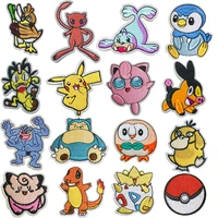 pokemon 1pcs cloth patch pikachu clothes stickers sew on embroidery patches applique iron on clothing cartoon diy garment decor