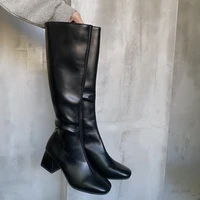 fashion female super high heels long boots pu leather zipper shoes 2021 new autumn women pumps ladies knee high motorcycle boots