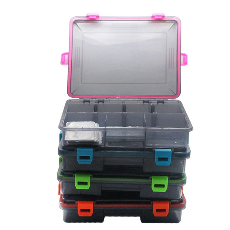 

Fishing Tackle box Compartments Fishing Accessories Lure Hook Storage Case Double Sided Fishing Tool organizer boxes