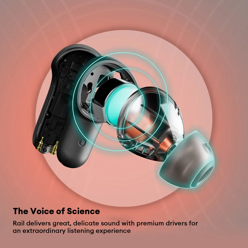 Фото Беспроводные Bluetooth-наушники Skullcandy RAIL Charm Bean, водонепроницаемые, для спорта на открытом воздухе, с микрофоном, 42 часа работы от батареи №2