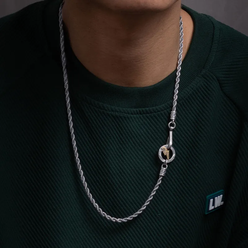 HX серебряный цвет винтажный Модный жареный тесто скрученная цепочка