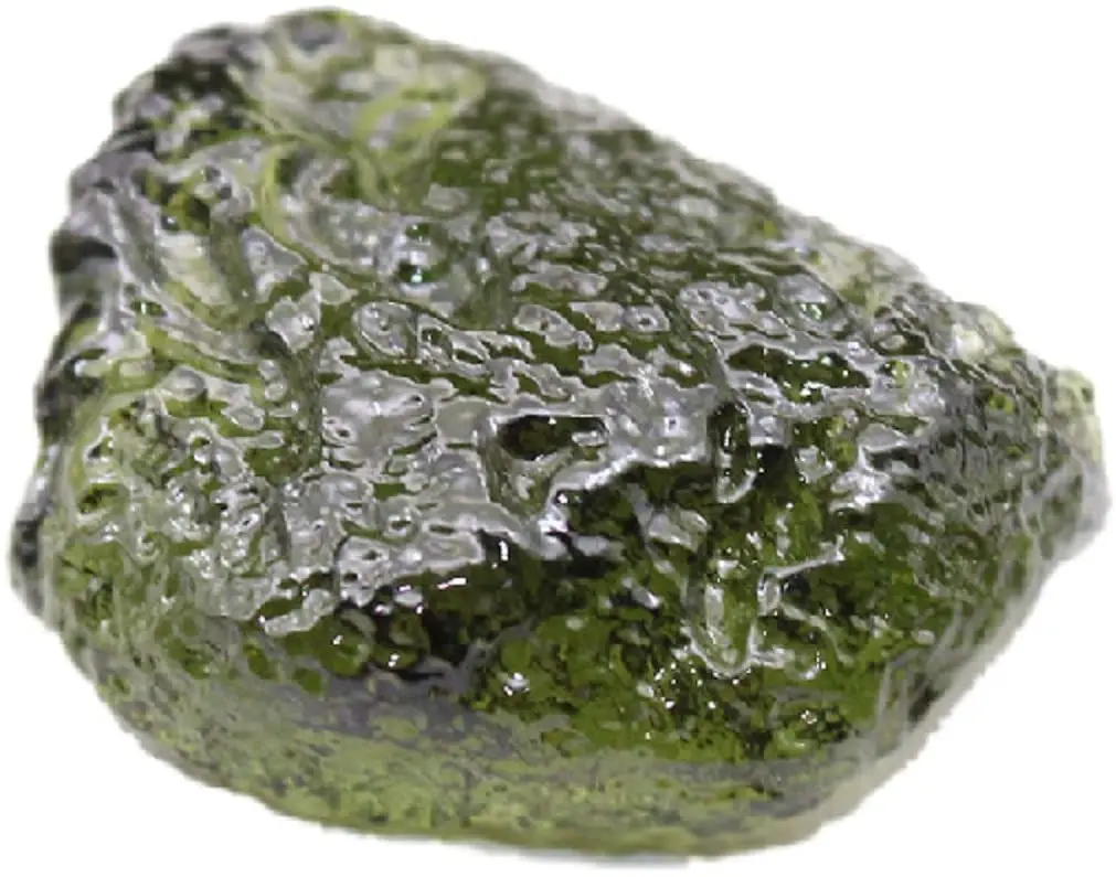Кулон Moldavite зеленый неправильный камень чешский метеорит необработанный
