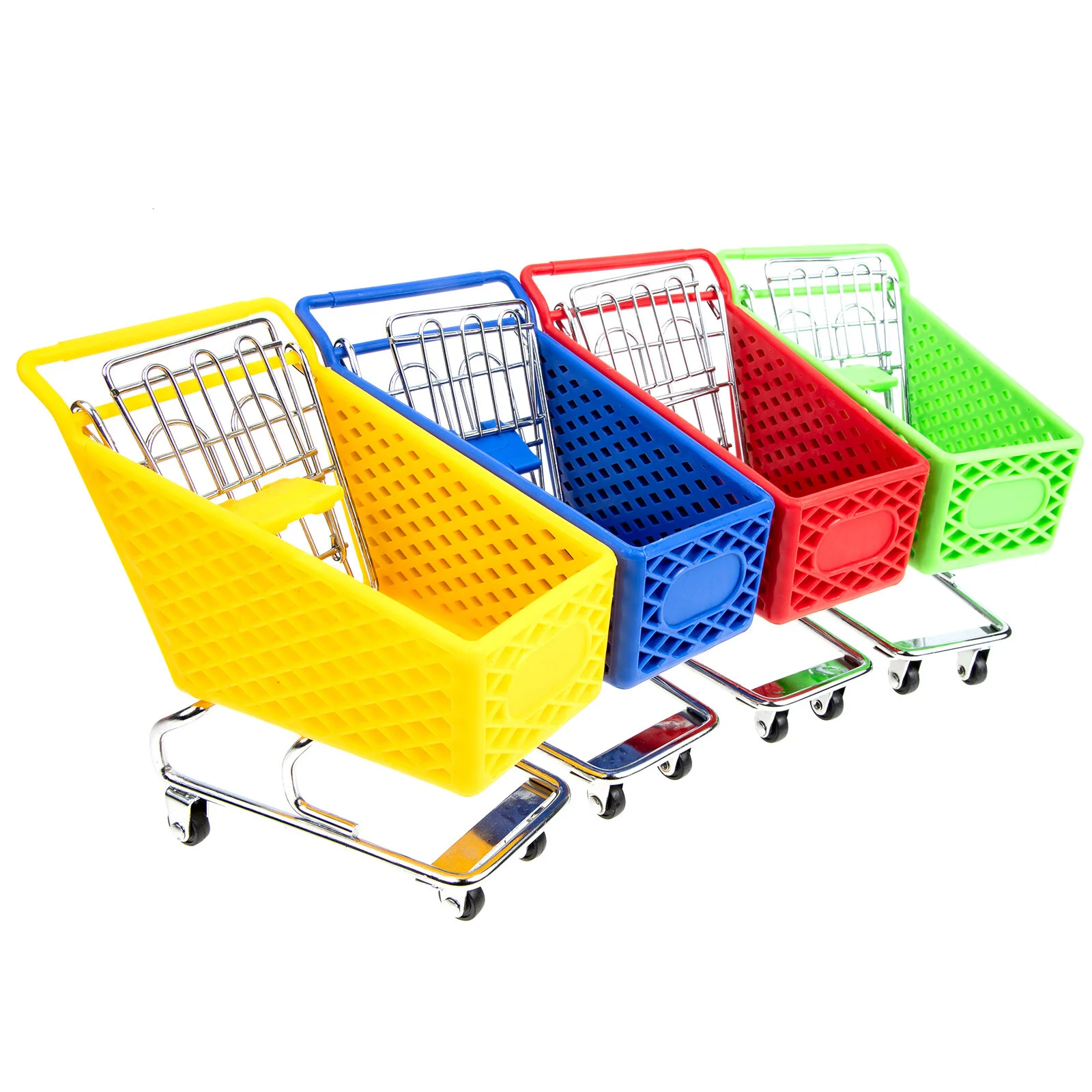

4 Pcs Tiny Containers Tool Desktop Ornament Pretend Decorations Storage Toys Small Plastic Mini Shopping Cart Modes Baby