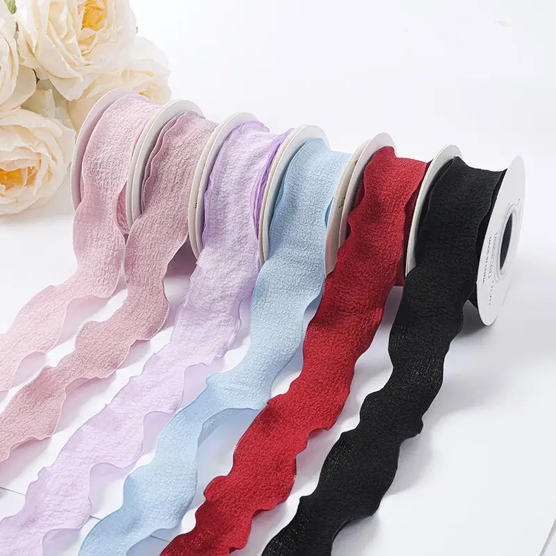 Атласная шифоновая шелковая лента ручной работы 10 ярдов |