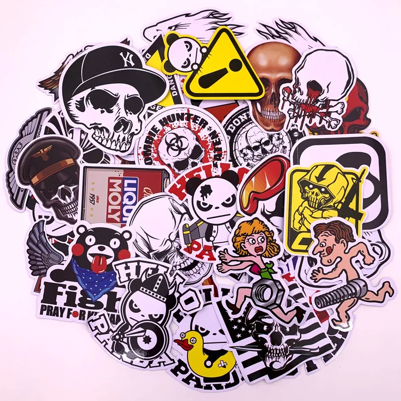 

40 colorful skull graffiti sticker Travel case car motorcycle computer sticker Waterproof stop scratch sticker car sticker