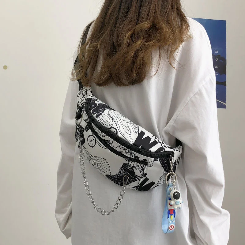 2023 Techwear Print Oxford Crossbody Bags Waist Belt Phone Banana Sling Bag Fanny Pack For Women Banane Sac Pochete chest Bolsos
