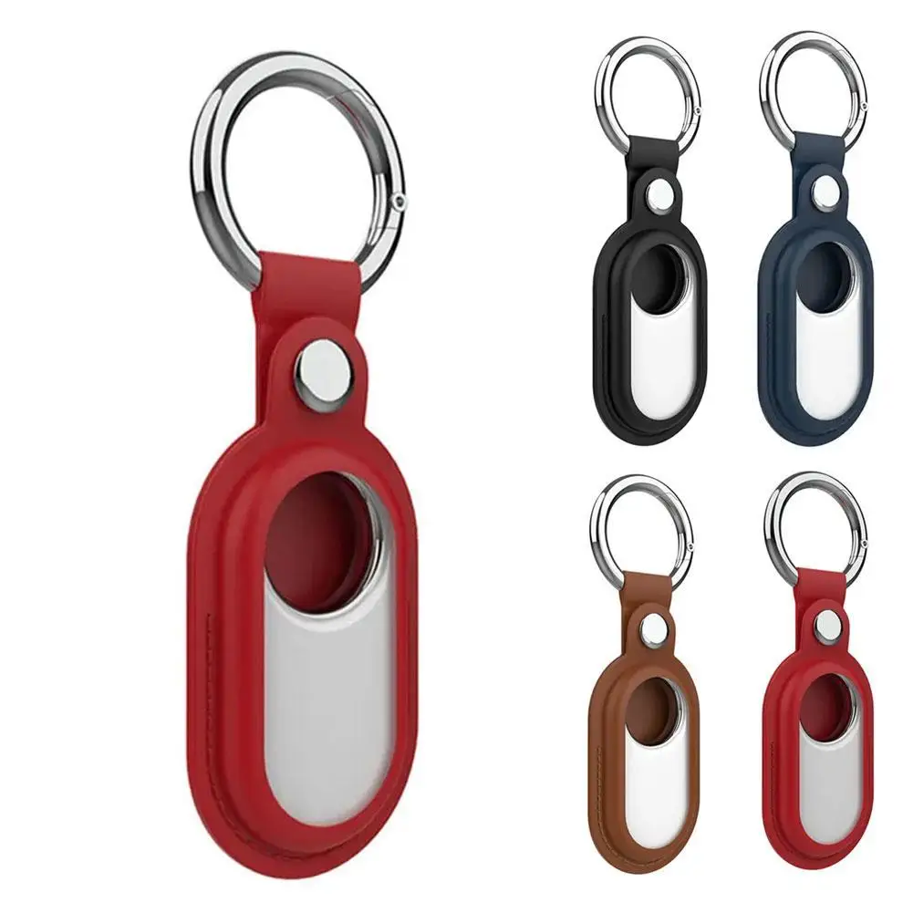 

For Samsung Smarttag2 PU Leather Case Portable Protector Case Anti-lost Leather Half Pack Keychain Protect For Galaxy SmartTag 2