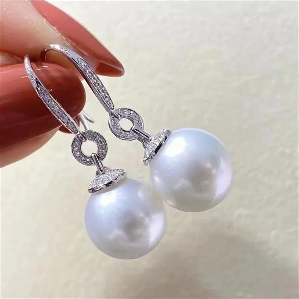 S925 Sterling Silver Pearl Beads Stud Earrings Setting Base Diy Jewelry Making Findings&Components