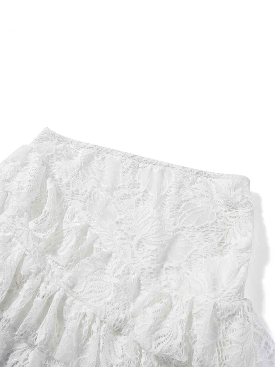 Женский кружевной комплект y2k летний из двух предметов прозрачная сетчатая