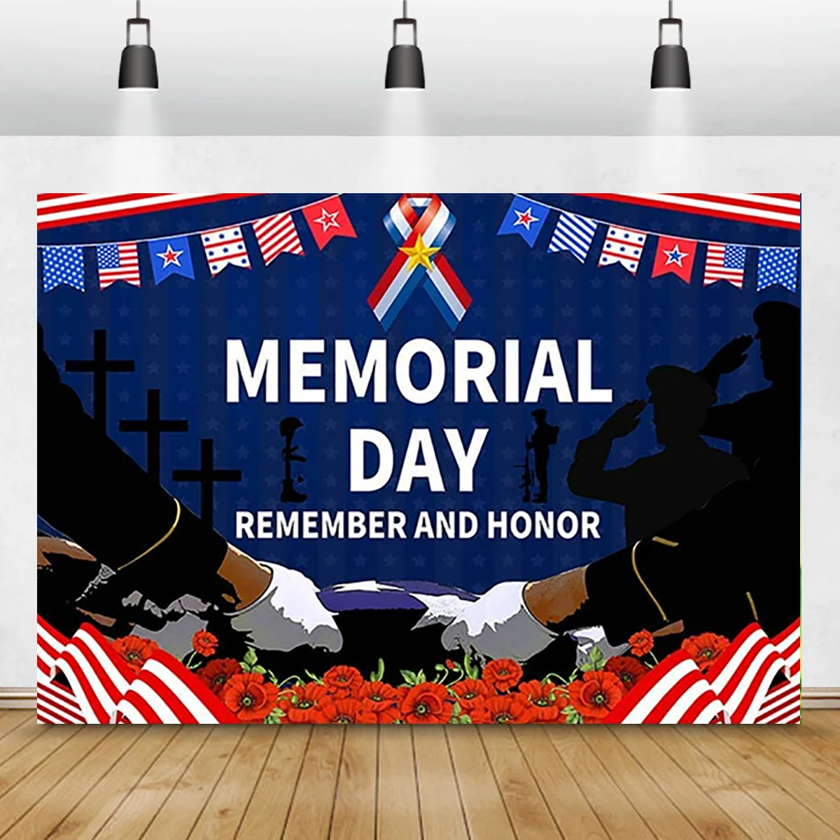 

Фон для фотосъемки с изображением американского патриотического запоминания и чести