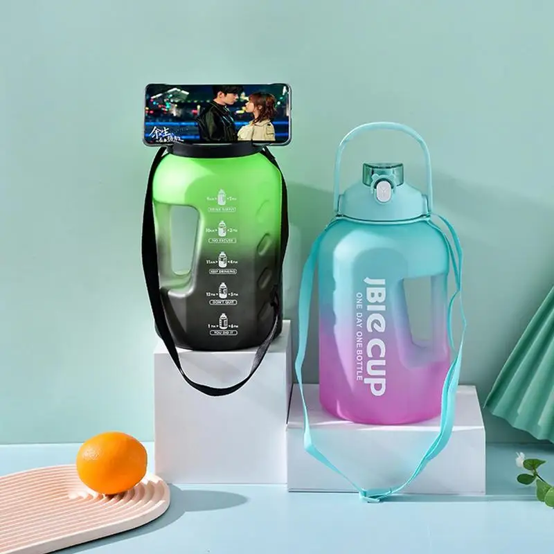 

Portable Outdoor Sports Fitness Water Mug Handheld Gym Water Bottle Gradient Color Large-capacity Space Children Water Cup Gifts