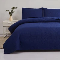 navy quilts fullqueen size lightweight microfiber bedspraed solid color quilt set ultra soft breathable coverlet