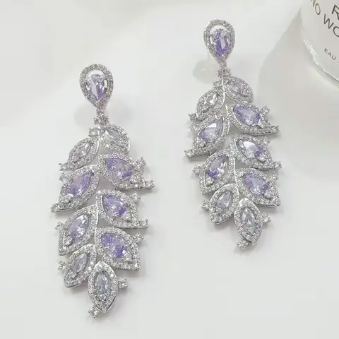 Bilincolor серьги-капельки из меди с кубическим цирконием