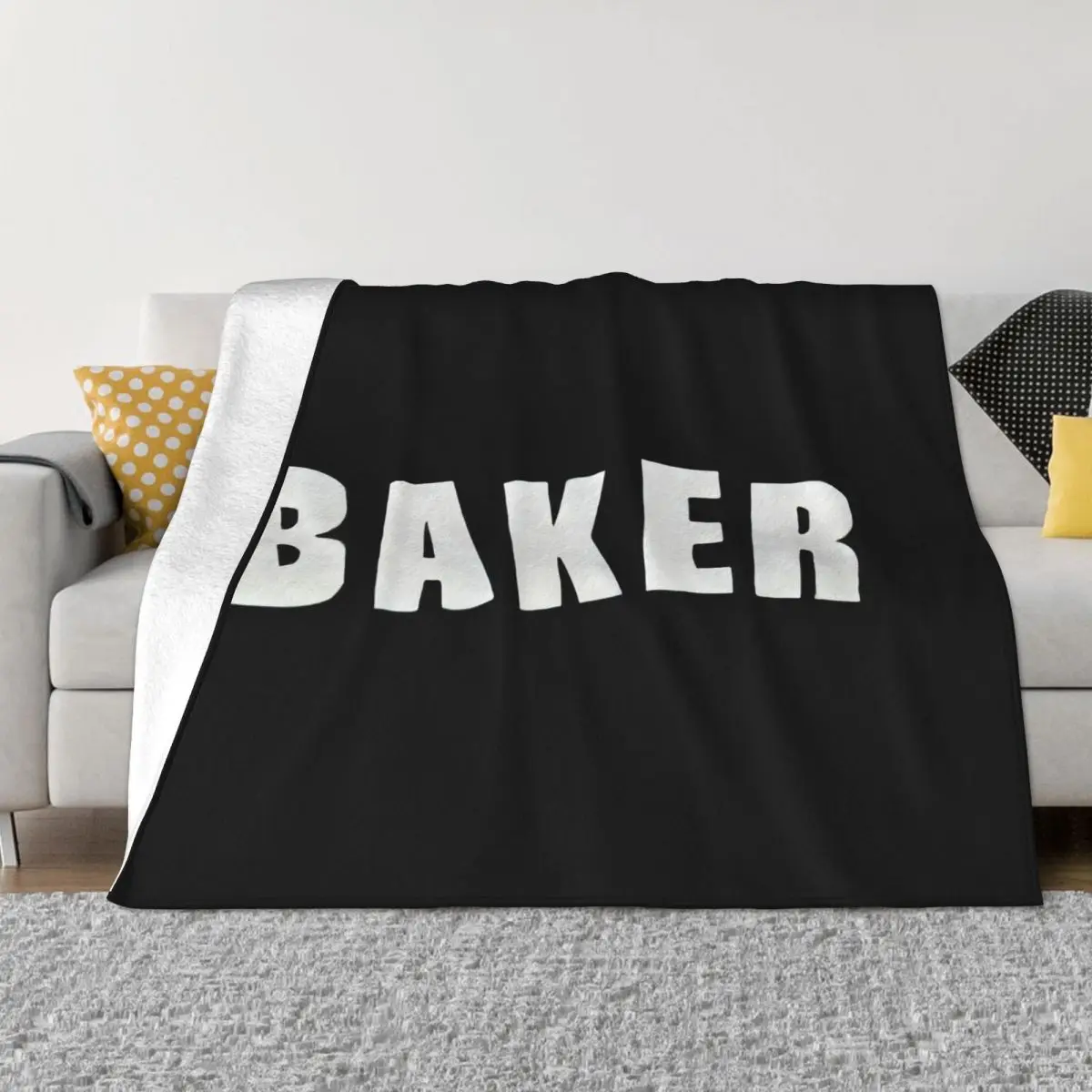 

Baker Skateboard Swea Brand Logo Blanket Over Bed Outdoor Fitted Cover Bed Throw Blanket Dirty resistant Minimalist All-match