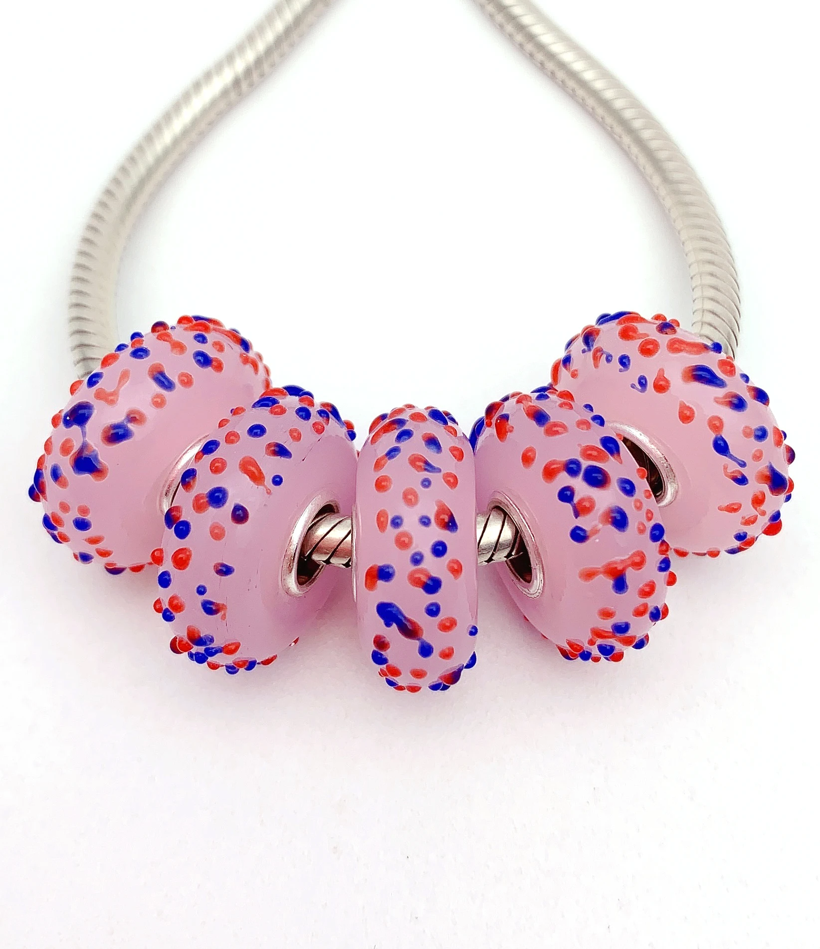 

YG293 5X 100% Authenticity S925 Sterling Silver Beads Murano Glassbeads NEW Fit European Charms Bracelet Diy Jewelry Lampwork