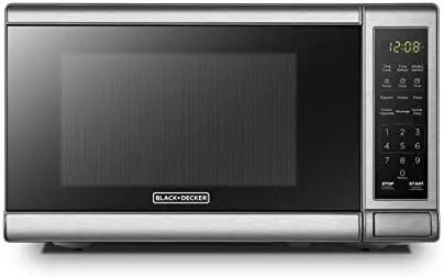 

Digital Microwave Oven with Turntable Push-Button Door, Child Safety Lock, 700W, Stainless Steel, 0.7 Cu.ft