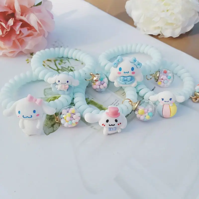 

Sanrio anime cartoon little girl cute cinnamon roll phone cord hair ring dual-use girlfriends bracelet head rope rubber band
