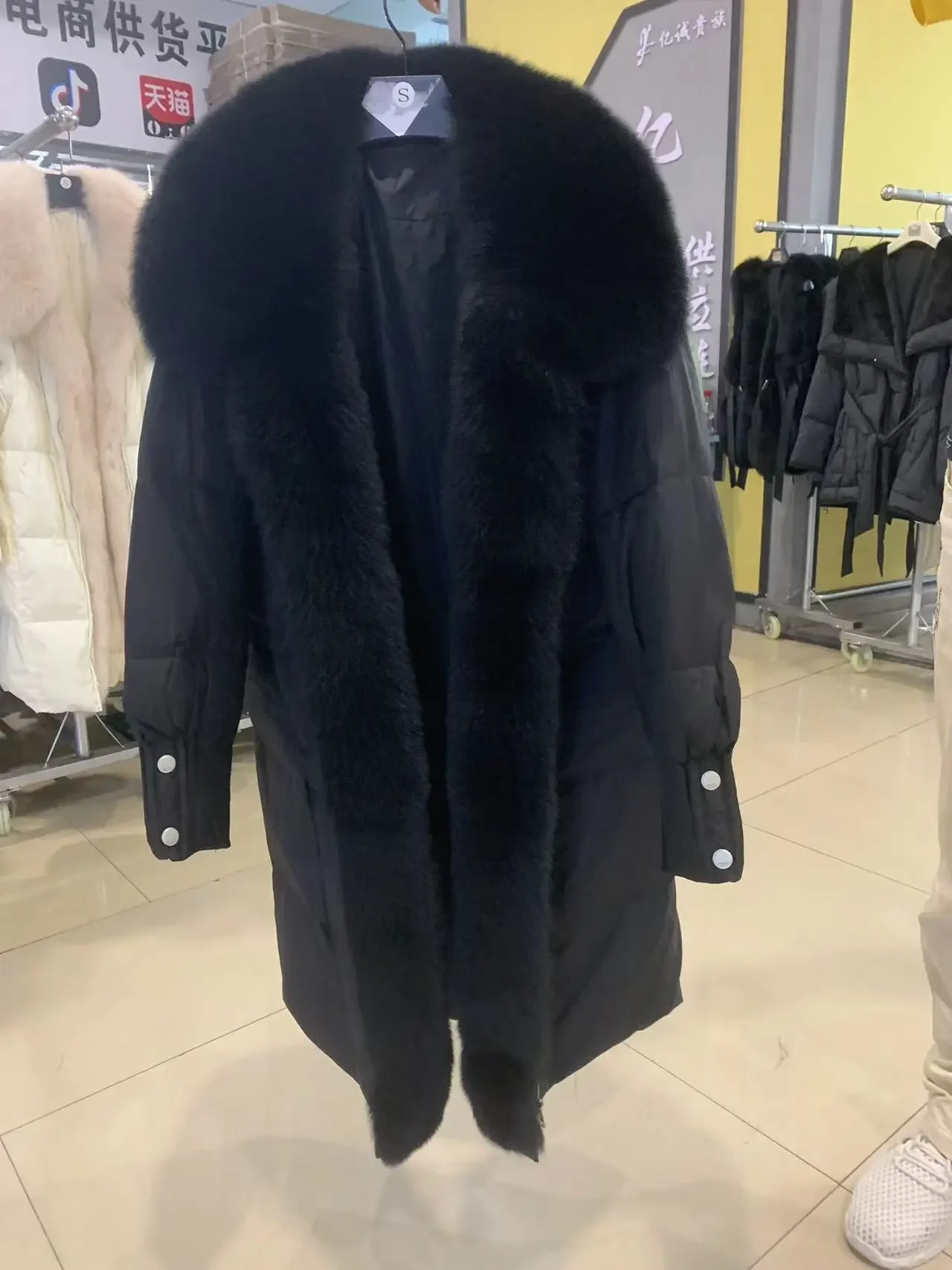 

2023 Winter Coat for Women 90% Goose Down Long Jacket with Large Real Fox Fur Collar Detachable Woman Overcoat