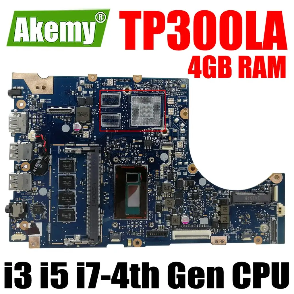 

TP300LA Notebook Mainboard I3-4th I5-4th I7-4th Gen 4G RAM for ASUS TP300 TP300L TP300LA Q302L Q302LA Laptop Motherboard