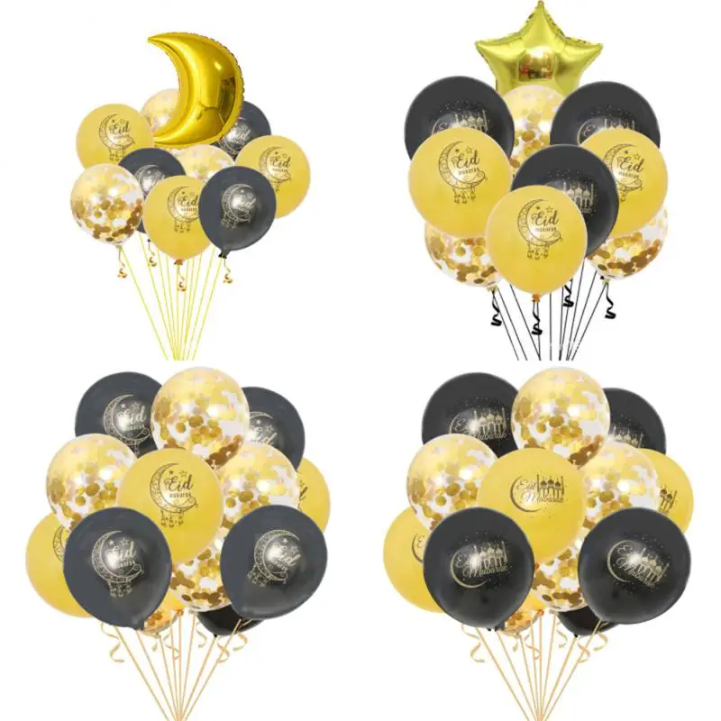 

15/12PCS Gold Ramadan Kareem Decoration Eid Mubarak Balloons Eid Ramadan Party Favor Eid Al-fitr Ramadan Mubarak Festive Decor
