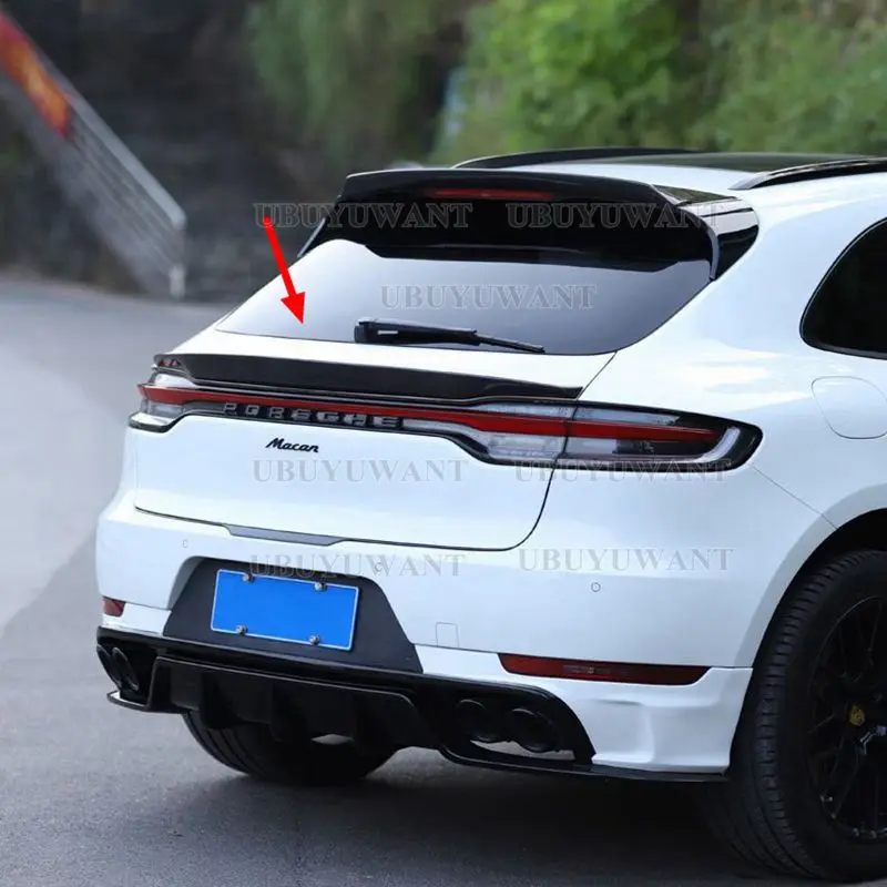 

Carbon Fiber Spoiler For Porsche Macan 2018 2019 2020 2021 High Quality Wing Lip Roof Rear Door Spoilers