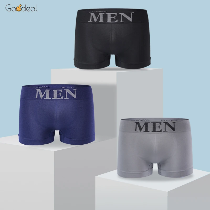 

Goodeal Brand 2 Pcs Men Casual Boxers Homme Sexy Seamless Underwear Fashion Panties Letter Comfortable Breathable Underpants
