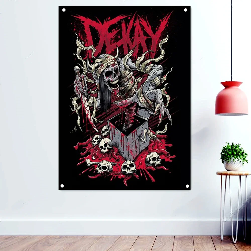 Кровь Череп Макабр Арт Обои Баннеры Настенный Декор Смерть Металл Художник