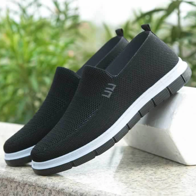 

Mesh Men Shoes Slip-on Loafers Outdoor Male Sneakers Hard-Wearing Casual Shoe Solid Color Sports Breathable Sapatos Masculinos