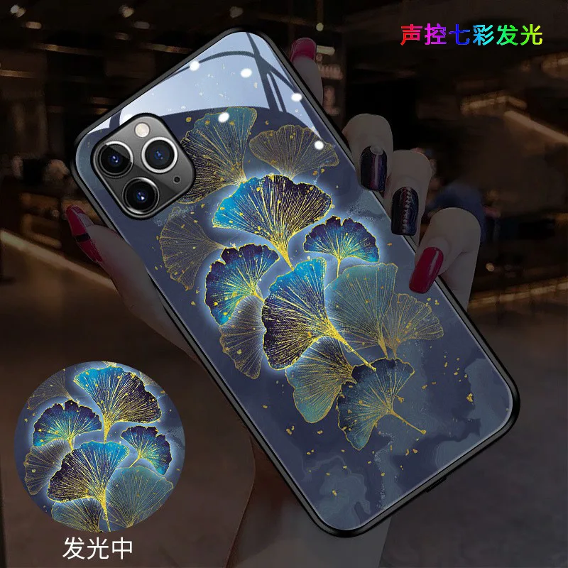 

Вспышка CHAO подходит для Phone 11 мобильный телефон чехол подходит для Apple Flashax Cool Glass со светящимся звуком