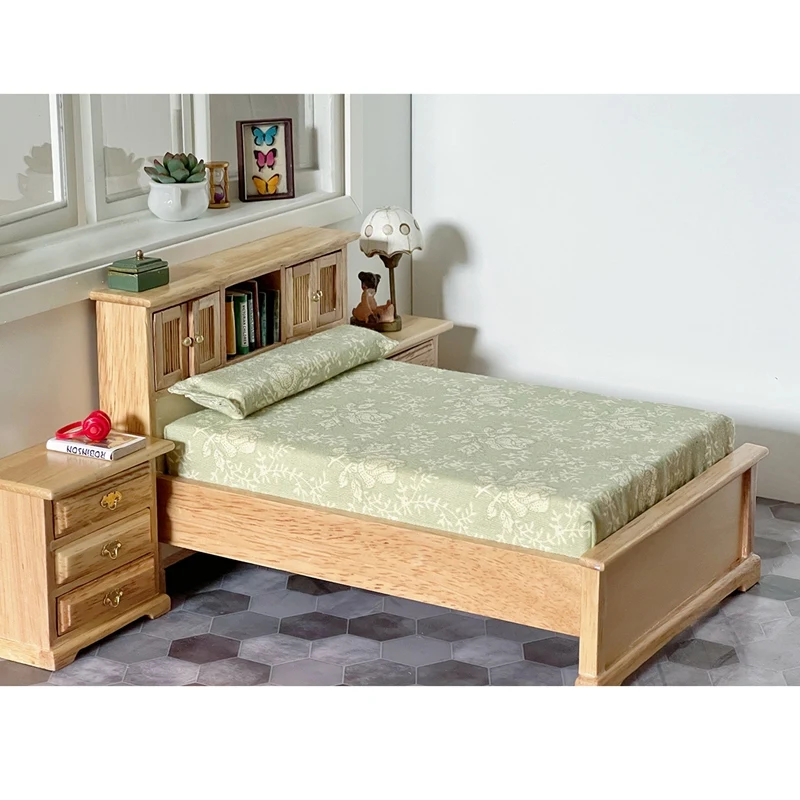 

Миниатюрная кукольная тумбочка в масштабе 1/12, Деревянный Мини-шкаф для мебели OB11, аксессуары для кукольного дома в спальне