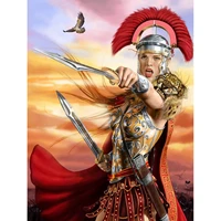 5d diamond painting sunset eagle lady knight full drill by number kits diy diamond set arts craft decorations