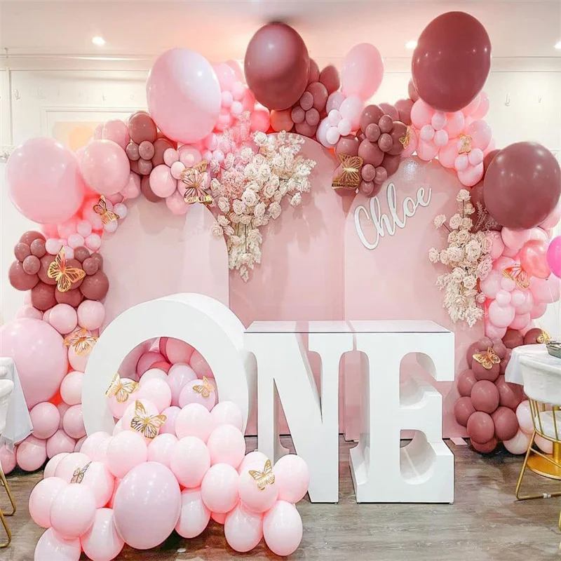 

99 шт. пыльная роза двойные мягкие розовые шары гирлянда комплект арка для дня рождения украшения свадьба свадебный детский душ Globos