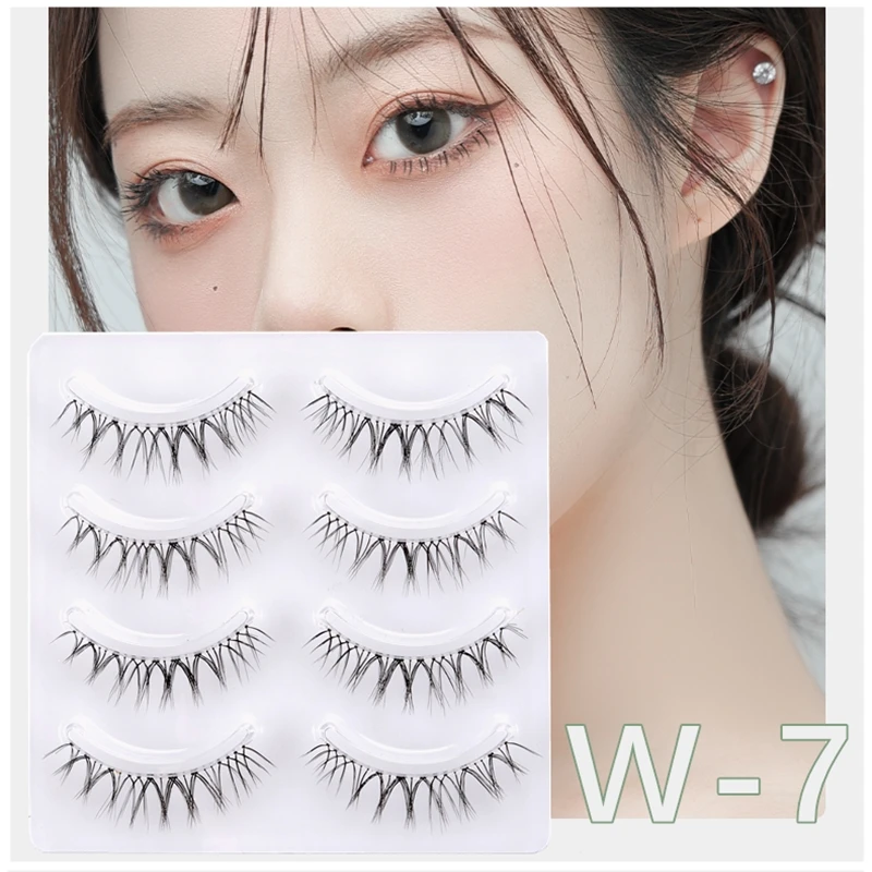 

False Eyelashes Naturally Simulated Thick Transparent Stem Fake Eyelashes Glimmer Beginner Makeup Tools Lashes Hand Made Lash