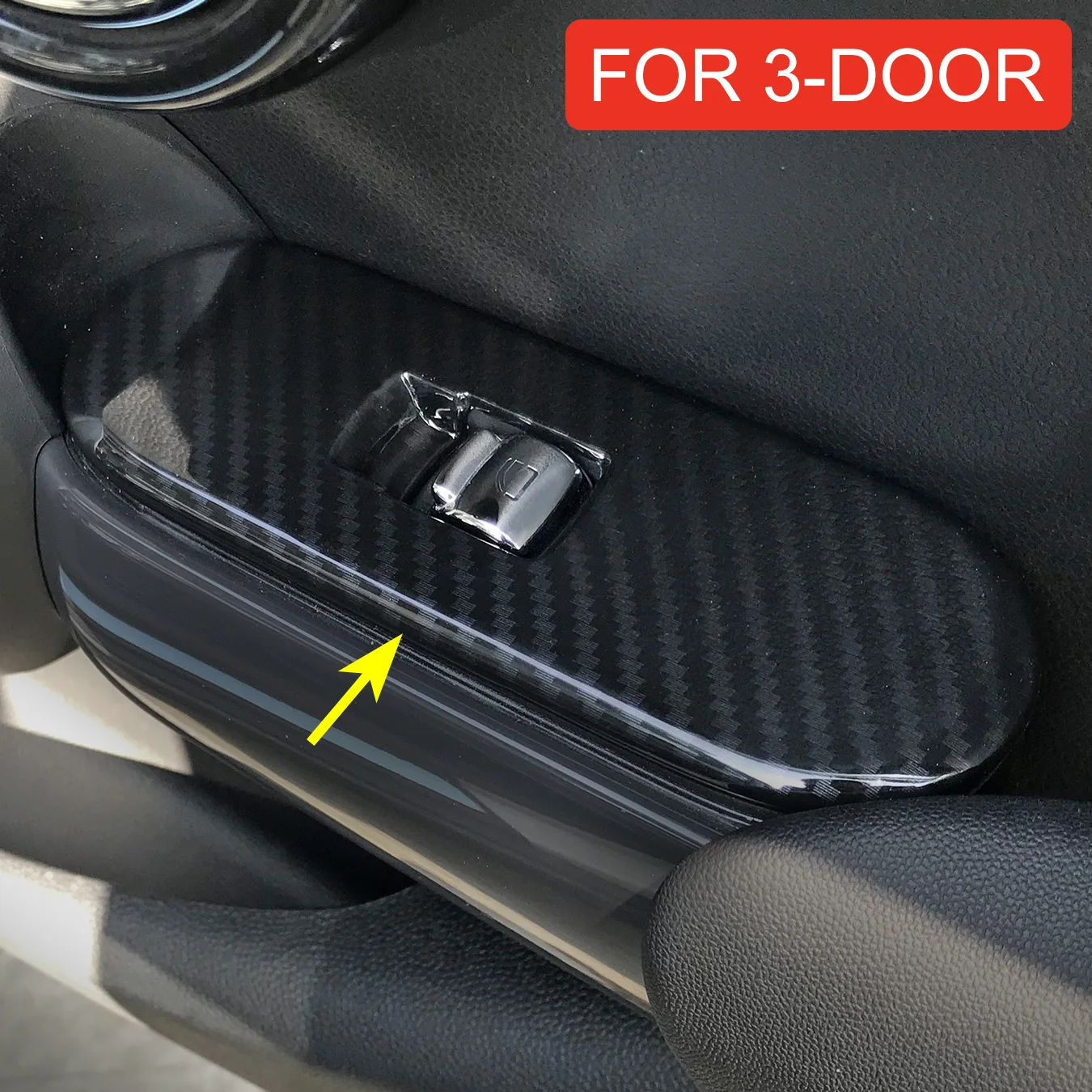

For Mini Cooper One 3-Door F56 2015-2021 Carbon Fiber Interior Window Switch Panel Cover Mirror Adjust Overlay Accessories